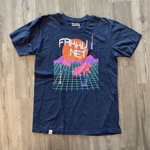Men's Navy and Blue T-shirt